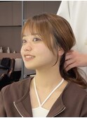 ★小顔前髪レイヤーカットナチュラル透明感ベージュ
