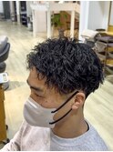 刈り上げショートにツイストスパイラルパーマ