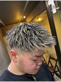 ツイストパーマ/ジェットフェード/ホワイトメッシュ