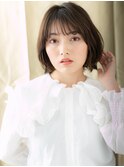 □くすみベージュ小顔外ハネボブウルフカット416上尾30代40代