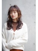 くびれヘア韓国風巻きアプリコットオレンジ夏ハイライトカラー