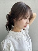 姫カットレイヤー/マロンベージュ/くすみベージュ/韓国風巻き