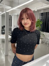 ビジョン オールヘアー(VISION:ALL HAIR) ミディアムレイヤー × ピンクベージュ