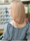 ★透明感カラーホワイトブロンド金髪艶感ストレート20代30代★1