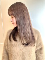 リノア 鵠沼海岸(LINOA)&nbsp;デザインカラー/レイヤーカット/ウェットヘア/オリーブベージュ