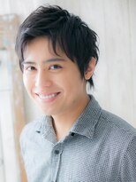 トニーアンドガイ メン 与野駅前店(TONI&GUY MEN)&nbsp;アップバング社会人スーツ七三分け黒髪フェザーショートk与野