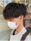ツイストスパイラル/メンズ/学割/フェザーパーマ/センターパート