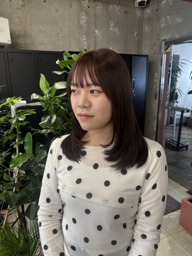 キャラハーフ 池袋東口店(KYARA HALF) ミディアムレイヤー/ピンクブラウン