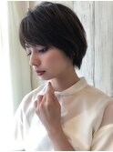 ハンサムショートボブ小顔サイドブルージュ