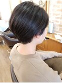 メンズ前下がりショートボブ