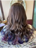 ネイビーとカシスグラデーションカラー