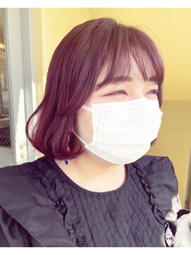 エンシー(ENCI) 韓国ボブ/サイドバング/ふんわりボブ/レッドピンク