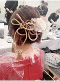 卒業式*水引アレンジ まとめ髪【横浜】w