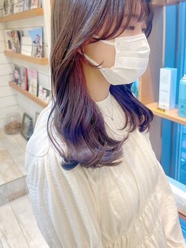 ネオリーブ アンド 渋谷店(Neolive &) 斜めバング/グレージュカラー/シルキーベージュ/韓国/渋谷