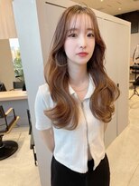 アース コアフュールボーテ 長野稲田店(EARTH coiffure beaute) グレージュ_ロングレイヤー_ミルクティーピンク