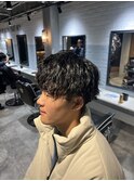 ソフトツイストスパイラルパーマ 無造作メンズパーマ 刈り上げ