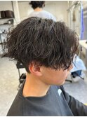波巻きパーマメンズパーマメンズヘアツーブロックツイストパーマ