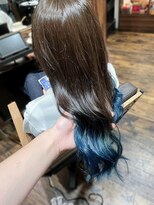 ヘアーデザインガーデニア(hair design Gardenia)&nbsp;オリーブ×ブルー【赤羽 赤羽岩淵 子連れ美容室】