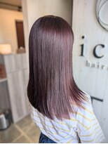 イコウヘアデザイン(icou hair design)&nbsp;ラベンダーピンク×重めロング