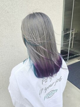 ゴットラトゥール(GOTTO LATOUR) デザインカラー/インナー/裾カラー/グレー/シルバー/紫/青緑