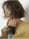 韓国ヘア_調布チェリーブラウンミニウルフボブ切りっぱなし前髪