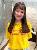 ロング顔まわりシャギーレイヤーナチュラルベージュ