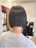 ホワイトグレージュミニウルフデジタルパーマチェリーブラウン