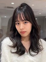 ロンド マーレ 天神大名店(Lond mare) 縮毛矯正/くびれヘア/ハイライトカラー/アプリコットオレンジ