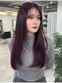 レイヤーカット 艶カラー 暗髪 顔周り 髪質改善 福岡美容室