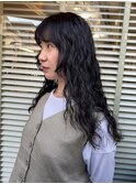 ロング/黒髪/暗髪/ロブ/スパイラル/大人/トリートメント
