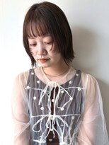 エミス バイ メルト 吉祥寺(emis by melt)&nbsp;【吉田】顔周りレイヤーボブ切りっぱなしぱっつん前髪吉祥寺20代