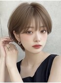 ショートレイヤーシースルーバングバタフライカットエギョモリ☆