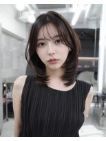 マウル トーキョー 銀座(MAEUL TOKYO) 小顔 ミディアムハッシュカット ミルクブラウン 銀座
