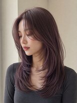 メゾンe.m.a(MAISON e.m.a)&nbsp;ブリーチなしローズベージュ小顔レイヤー透明感秋カラー