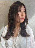 ＜kacho＞セミロング/顔まわりレイヤー /グレージュ