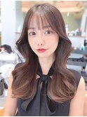 20代30代40代◎韓国ヘアー顔周りレイヤー青髪似合わせカットロブ