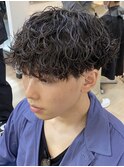 波巻きスパイラルパーマツーブロックツイストスパイラルパーマ