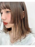 レイヤーカット/姫カット/前髪/ベージュカラー/ダブルカラー