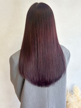 ミュラ(mulah) ブリーチなし暖色カラーピンクブラウン＊艶髪ストレートロング