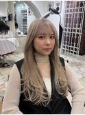 ミルクティーベージュ×レイヤー「渋谷/髪質改善/髪質改善TR」