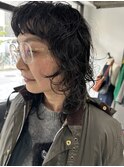 大人ボブショートくせ毛風マッシュウルフ顔周りレイヤー