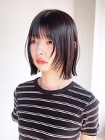 アルバム 池袋(ALBUM) 美髪ミディアムボブ外ハネボブ顔周りレイヤー_ba537401