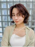 チェリーブラウン イメチェン 簡単スタイリング レイヤー ボブ