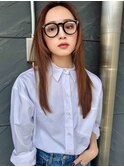 【MINX】くびれヘアアプリコットオレンジハイライトカラー渋谷