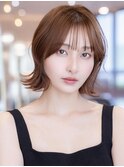 20代30代大人かわいいこなれミディくびれレイヤーベージュカラー