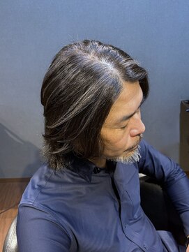 ビジネスツーブロック ミディアムロング ハイライトメッシュ