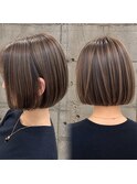 二子玉川/シースルーバング/白髪ぼかし/上品な大人ボブ/艶髪