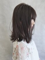 ムウ 難波(MOU)&nbsp;切りっぱなしボブ毛先パーマことりベージュウォーターフォール