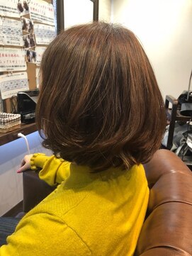 ヘアー サロン アットシュシュ(Hair Salon At'shushu) 縮毛矯正と毛先のカールででゆるふわボブ♪