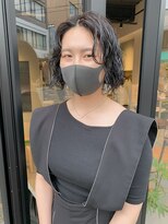 ヘアー アイス ルーチェ(HAIR ICI LUCE)&nbsp;パーマ ボブ ボブパーマ 切りっぱなし センターパート 担当城倉